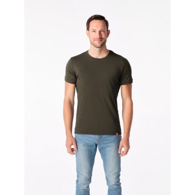 CityZen DAVOS pánské tričko slim dark khaki – Zboží Mobilmania