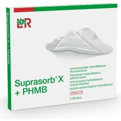 Suprasorb X + PHMB Krytí Antimikrobiální sterilní 5 x 5cm 5 ks – Hledejceny.cz