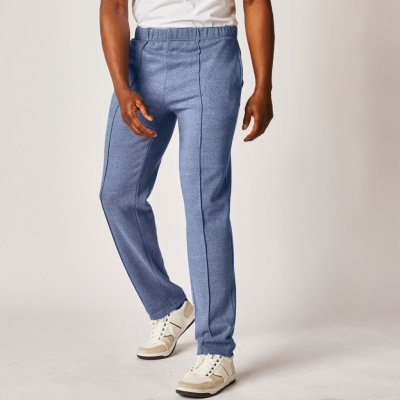 Blancheporte Volnočasové moltonové kalhoty rovné nohavice modrá džínová