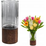 SKLENĚNÁ VÁZA NA KVĚTINY VYSOKÝ VÁLEC DEKORATIVNÍ FLAKON SVATBA – Hledejceny.cz