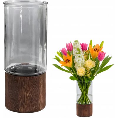 SKLENĚNÁ VÁZA NA KVĚTINY VYSOKÝ VÁLEC DEKORATIVNÍ FLAKON SVATBA – Hledejceny.cz