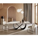 DELIFE Edge Boot 240 x 120 cm keramika Calacatta Luxe bílá zlatá šedá Infinity kov černá – Zboží Mobilmania