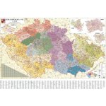 Excart Maps ČR - nástěnná mapa PSČ 200 x 140 cm Varianta: bez rámu v tubusu, Provedení: laminovaná mapa s očky – Zboží Dáma