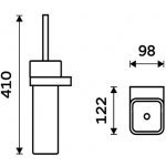 Nimco Nikau WC štětka nástěnná hranatá keramická nádoba černý kartáč držák chrom NK 30094K-26 – Zboží Mobilmania