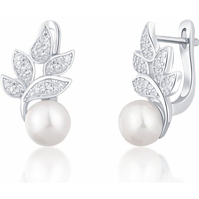 JwL Luxury Pearls překrásné stříbrné s pravými perlami a zirkony JL0719 – Zboží Mobilmania