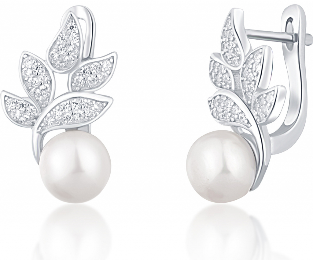 JwL Luxury Pearls překrásné stříbrné s pravými perlami a zirkony JL0719