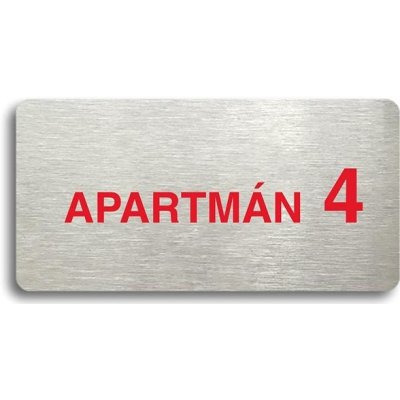 Accept Piktogram "APARTMÁN 4 II" (160 × 80 mm) (stříbrná tabulka - barevný tisk bez rámečku) – Zboží Mobilmania