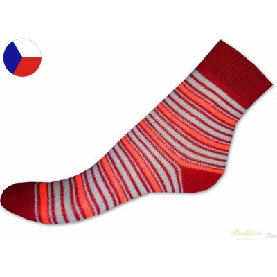Nepon Dětské bavlněné ponožky Proužky červené