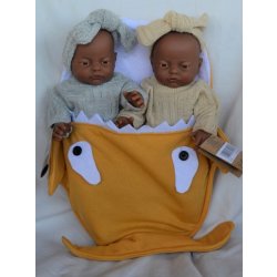 Lamagik miminka dvojčátka snědé holčičky ve spacím pytli