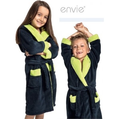 Dětský župan s kapucí Envie dvoubarevný Modrá zelená – Sleviste.cz