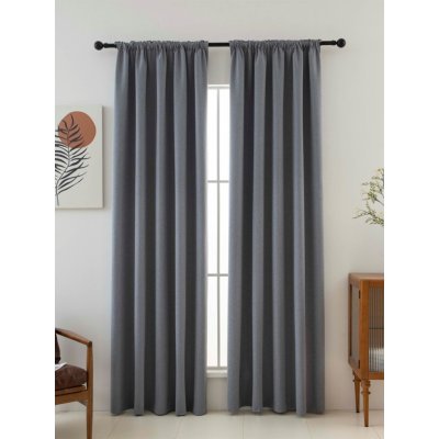 MKLuzkoviny.cz Blackout závěsy Ricardo šedé - 140 x 250 cm (2ks) - řasící stuha – Zboží Mobilmania