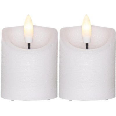 Star trading 2x LED svíčka FLAMME RUSTIC 7,5 cm bílá – Zboží Dáma