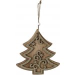 Závěs dřevo strom zdobený přírodní 14x14,5 cm – Hledejceny.cz