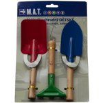 M.A.T. Dětské zahradní nářadí kovové + dřevěná rukojeť 3dílná sada – Hledejceny.cz