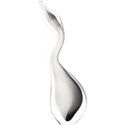 Artcristal Bohemia Skleněná volavka opálově bílá a kouřově černá,, 23 cm | České hutní sklo – Hledejceny.cz