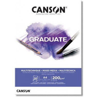 Canson Skicák Graduate Mixed Media White 20 listů 200 gsm A4