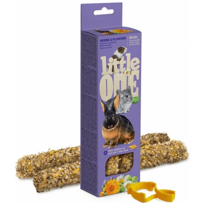 Little One Tyčinka Morče Králík Činčila s bylinami a květy 2 x 55 g – Sleviste.cz