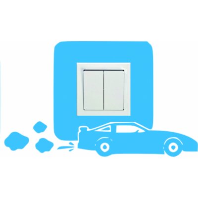 Marcela Krajčíková.Samolepka na zeď,vypínače - Vzor 77 auto 35 x 21 cm – Zboží Mobilmania