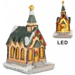 Clayre & Eef Dekorace malinký svítící béžový domek kostel Manon LED - 5*5*5 cm – Hledejceny.cz