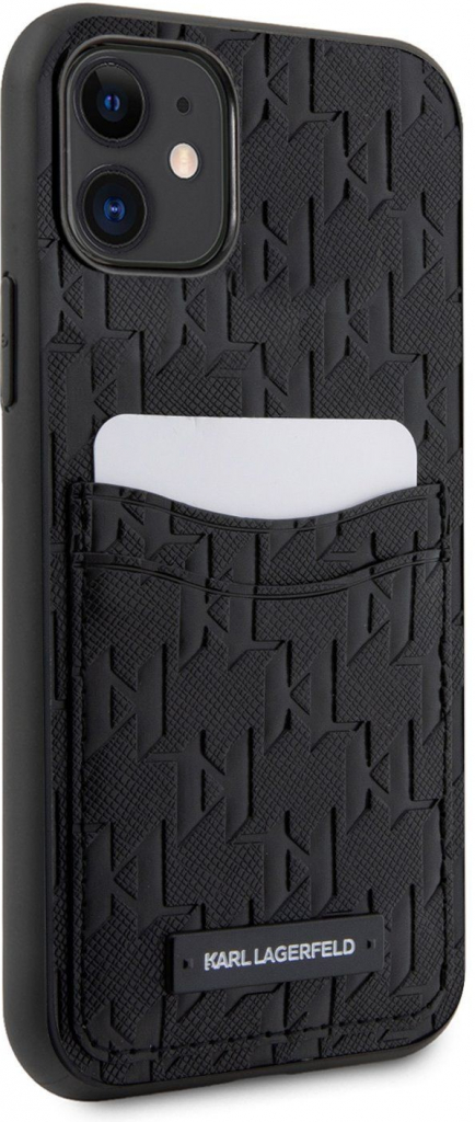 Pouzdro Karl Lagerfeld Saffiano Monogram Card Slot iPhone 11 černé