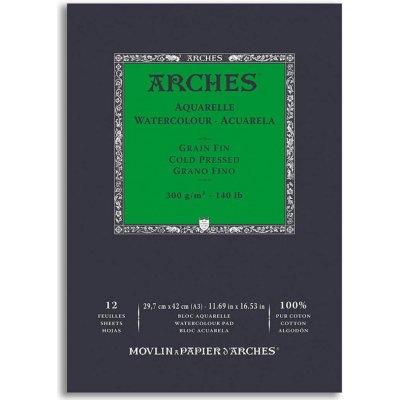 Skicák Arches Cold Pressed 300 g/m2 12 archù A3 – Sleviste.cz