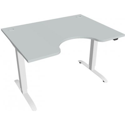 Hobis Office Pro psací stůl Motion MS ERGO 2 Šířka: 120 cm, Barva desky: šedá, Barva kovu: bílá RAL 9016 Šířka 120-180 cm / 27 barevných variant