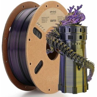 Eryone Rainbow / Tricolor Silk/Pla 1,75mm 0,25kg Black/Gold/Purple – Zboží Živě