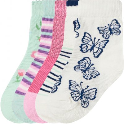 Lupilu Dětské ponožky s BIO bavlnou, 5 párů mátová/růžová/bílá – Hledejceny.cz