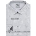 AMJ Comfort fit pánská košile dlouhý rukáv s jemným vzorem šedá VDBR1320