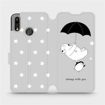 Pouzdro Mobiwear parádní flip Huawei P Smart 2019 - MH08P Méďa a tučňák - always with you