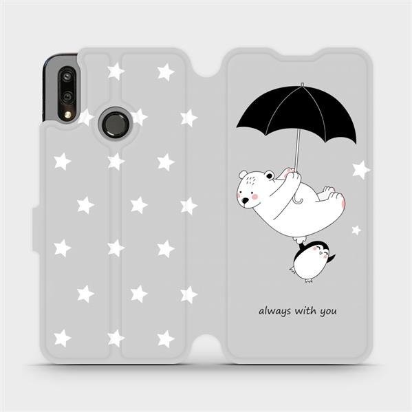 Mobiwear flip pouzdro Huawei P Smart 2019 MH08P Méďa a tučňák always with you