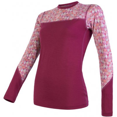 SENSOR Merino Impress Dámské funkční triko dl.rukáv lilla/pattern – Zboží Dáma