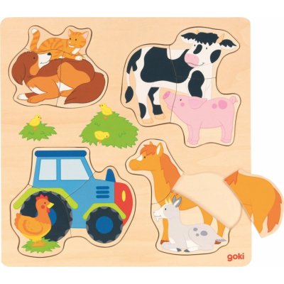Goki puzzle Hospodářská zvířata 12 dílků