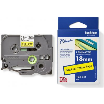 Brother TZ-641/TZE-641 černý tisk / žlutý podklad 18 mm x 8 m originální páska – Zboží Mobilmania