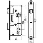 Tesla Zámek zadlabací stavební K6090/45 PL - BB – Sleviste.cz