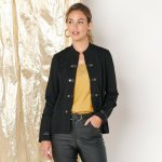 Blancheporte sako ve vojenském stylu ze vzdušného úpletu černá – Zboží Dáma