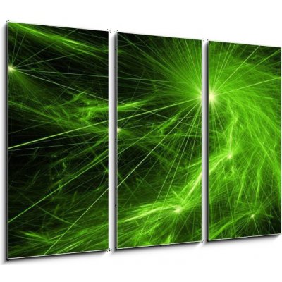 Obraz 3D třídílný - 105 x 70 cm - Laser lights background Laserové světlo na pozadí – Zboží Mobilmania