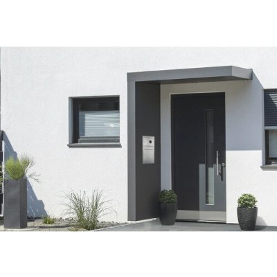 Gutta BS Plus 160 antracit 160x90 cm levý bok s poštovní schránkou, integrovanou kamerou, domovním telefonem a nerezovým odtokem – Zboží Mobilmania