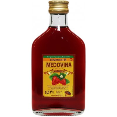 Včelařství M+M medovina dezertní lesní jahoda 0,2 l – Zboží Dáma