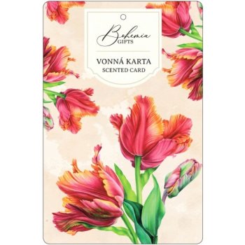 Bohemia Gifts Aromatická karta velká 10,5 x 16 cm Červené tulipány