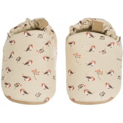 Lait et Miel bavlněné capáčky s koženou podrážkou s ptáčky – Hledejceny.cz