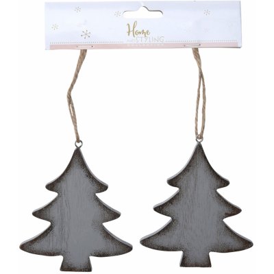 H&L Závěsná dekorace strom/hvězda/srdce set 2ks 10cm Dekor: strom DH8044850 – Zboží Mobilmania