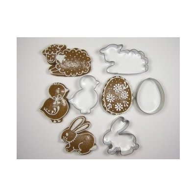 vykraj. cukr. sada velikonoční (VEJCE,KUŘE,OVCE,ZAJÍC) nerez – Sleviste.cz