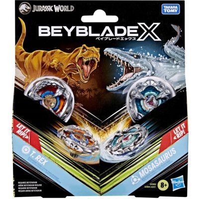 Beyblade X Jurassic World Collab T. Rex vs Mosasaurus Multipack Set 11 bit studios – Zboží Mobilmania