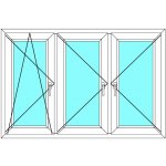 Ekosun Plastové okno 180x130 Trojkřídlé se sloupky Ekosun 70 – Hledejceny.cz
