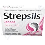 STREPSILS JAHODA BEZ CUKRU ORM 0,6MG/1,2MG PAS 24 – Hledejceny.cz