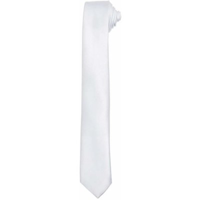 Premier Tenká kravata Slim bílá – Zboží Mobilmania