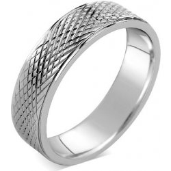 SILVEGO L´AMOUR Snubní prsten s rytím z oceli RRC0470