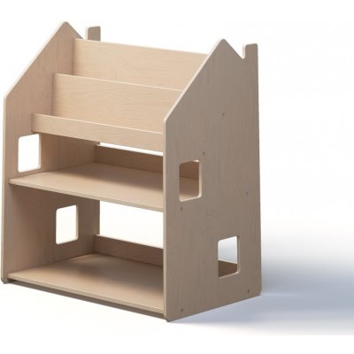 BusyKids Dětská knihovna s policí - Domeček 2v1 lakovaná – Zboží Mobilmania