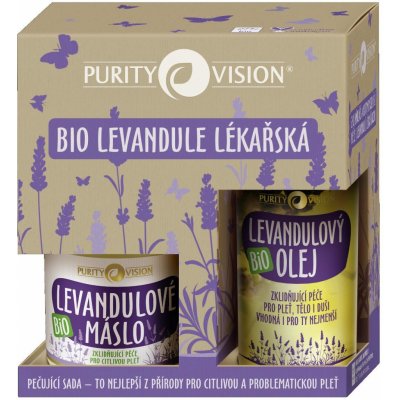 Purity Vision Lavender zklidňující olej s levandulí 100 ml + máslo s levandulí 120 ml dárková sada – Zboží Mobilmania